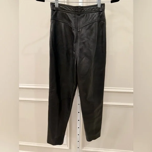 Vakko Straight Leg Leather Pants - Picture 9 of 14